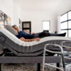 Golden Passport Bed 10 Golden Passport Hi-Low Adjustable Bed with customizable height and mattress options, shown with head and foot sections raised.