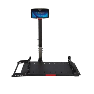 Harmar AL010 Micro Scooter Lift attached to a vehicle, shown with a micro scooter on the platform.