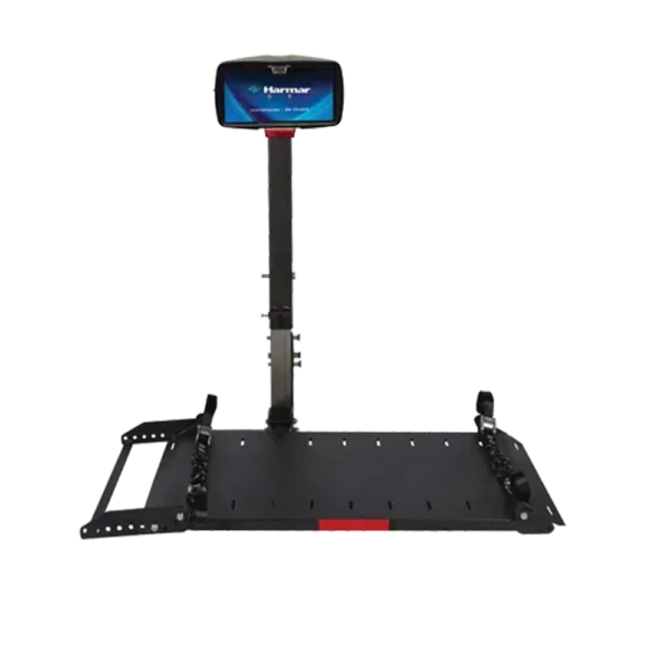 Harmar AL010 Micro Scooter Lift attached to a vehicle, shown with a micro scooter on the platform.