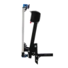 Harmar AL500 Universal Powerchair Lift with self-tensioning retractors, foldable 26" x 39" aluminum platform, hitch-mounted for easy powerchair transport.