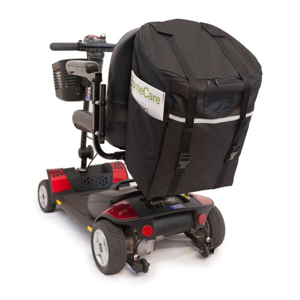 Monster Bag for scooters and wheelchairs, large storage solution made from water-resistant nylon with reflective strip for visibility