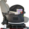 Deluxe Saddle Bag for scooters and wheelchairs with zippered and side pockets, made from weather-resistant nylon with reflective strip for visibility