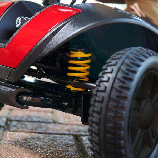 Buzzaround XLS-HD 3-Wheel Mobility Scooter featuring a padded stadium-style seat and compact, portable design.