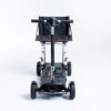 Feathe 27X Scooter 11 Feather 27X Scooter, ultra-lightweight at 27 lbs, folded compactly for travel, black with red accents, four-wheel design.