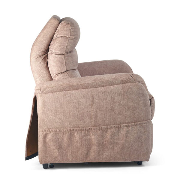 Elara PR-118 Lift Chair in cozy fabric, featuring three reclining positions and a smooth lift mechanism.