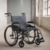 Feather Chair HD 2 Feather Chair HD lightweight wheelchair in black, with a wide seat and quick-release wheels.
