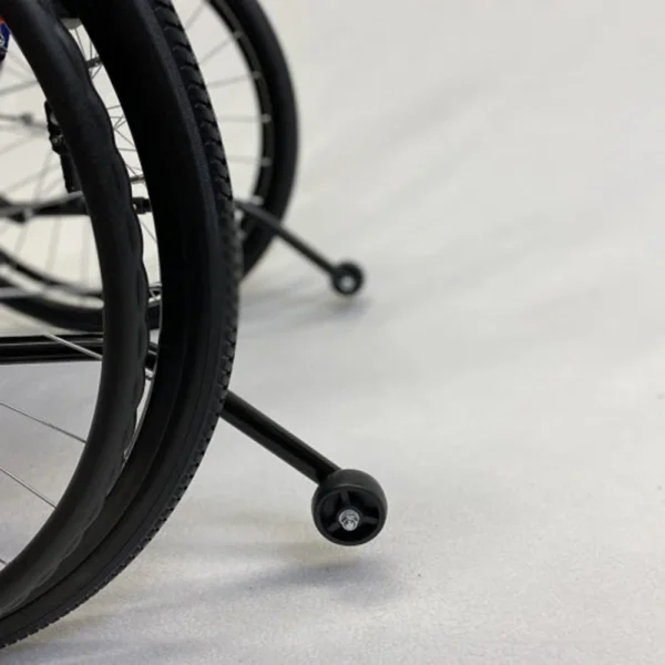 Feather Chair manual wheelchair, ultra-light at 13 lbs, featuring an aluminum frame, large rear wheels, and a foldable design for easy transport and storage.