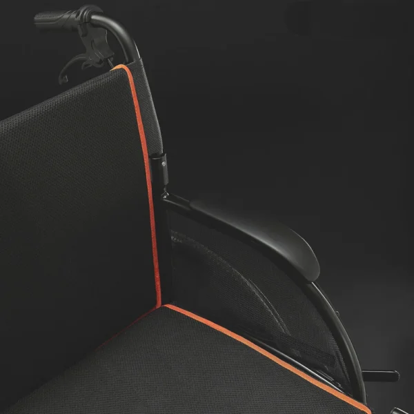 Feather Chair manual wheelchair, ultra-light at 13 lbs, featuring an aluminum frame, large rear wheels, and a foldable design for easy transport and storage.