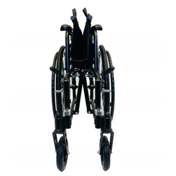 Feather Chair manual wheelchair, ultra-light at 13 lbs, featuring an aluminum frame, large rear wheels, and a foldable design for easy transport and storage.