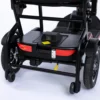 Feather Scooter in black with red trim, lightweight at 37 lbs, foldable design for easy transport and compact storage.