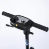 Feather Scooter in black with red trim, lightweight at 37 lbs, foldable design for easy transport and compact storage.