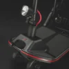 Feather Scooter in black with red trim, lightweight at 37 lbs, foldable design for easy transport and compact storage.