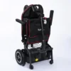 Feather Scooter in black with red trim, lightweight at 37 lbs, foldable design for easy transport and compact storage.