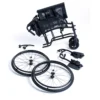 Feather Chair HD lightweight wheelchair in black, with a wide seat and quick-release wheels.