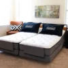 Flex-A-Bed Premier adjustable bed with customizable mattress options, shown with the head and foot sections raised for comfort.