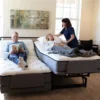 Flex-A-Bed Premier adjustable bed with customizable mattress options, shown with the head and foot sections raised for comfort.