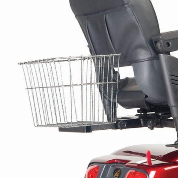 Rear basket for Golden Technologies scooters, designed for groceries and everyday storage, compatible with various models including Buzzaround and LiteRider