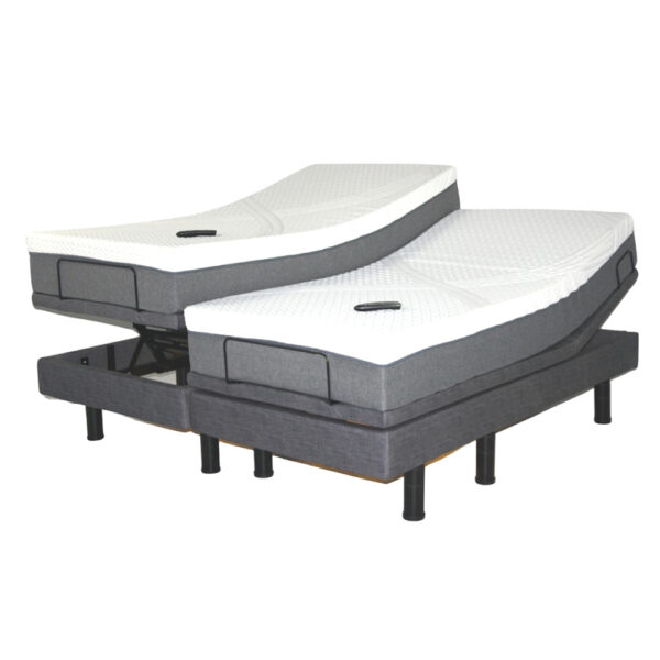 Golden Passport Hi-Low Adjustable Bed with customizable height and mattress options, shown with head and foot sections raised.
