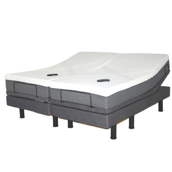 Golden Passport Hi-Low Adjustable Bed with customizable height and mattress options, shown with head and foot sections raised.