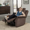 VivaLift! Metro 2 Power Lift Recliner in a sleek modern design with plush cushioning, showcasing its infinite recline position, adjustable headrest, and built-in USB charging port for added convenience.