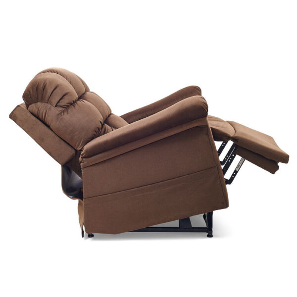 Cloud PR-515 MaxiComfort lift chair with Twilight technology, featuring a plush padded chaise, power-adjustable headrest, and full recline, shown in a stylish living room setting.