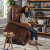 Cloud PR-515 MaxiComfort lift chair with Twilight technology, featuring a plush padded chaise, power-adjustable headrest, and full recline, shown in a stylish living room setting.