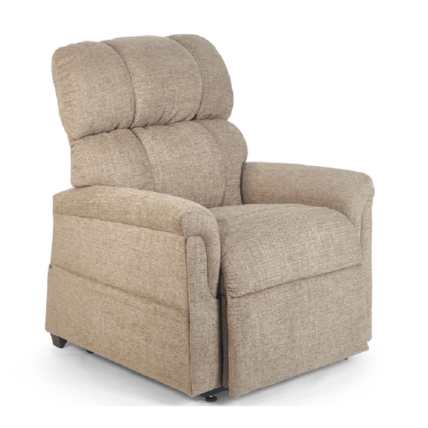 Comforter Series 3-Position Lift Chair with full reclining support and plush padding, shown in a soft fabric.