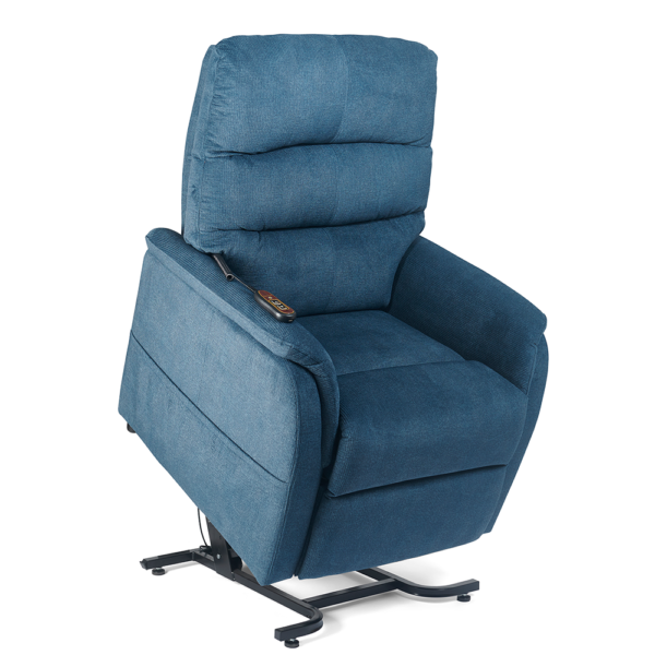 Golden Technologies Elara PR-118 lift chair in a plush fabric, showing its fully reclined position.