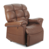 Cloud PR-515 MaxiComfort lift chair with Twilight technology, featuring a plush padded chaise, power-adjustable headrest, and full recline, shown in a stylish living room setting.
