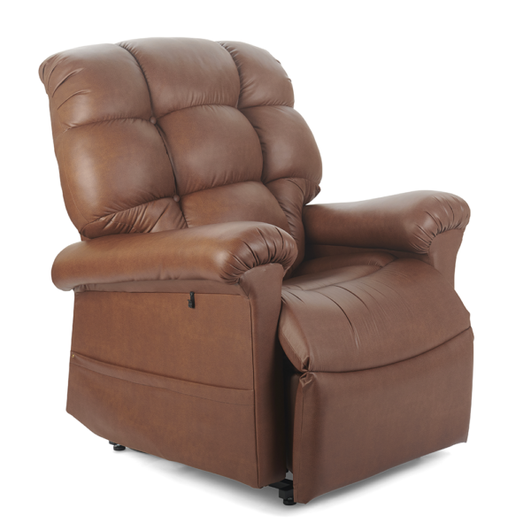 Cloud PR-515 MaxiComfort lift chair with Twilight technology, featuring a plush padded chaise, power-adjustable headrest, and full recline, shown in a stylish living room setting.