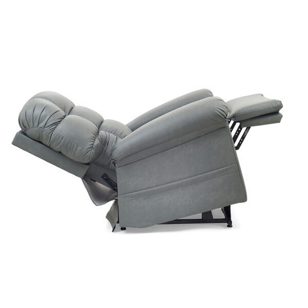Cloud PR-515 MaxiComfort lift chair with Twilight technology, featuring a plush padded chaise, power-adjustable headrest, and full recline, shown in a stylish living room setting.