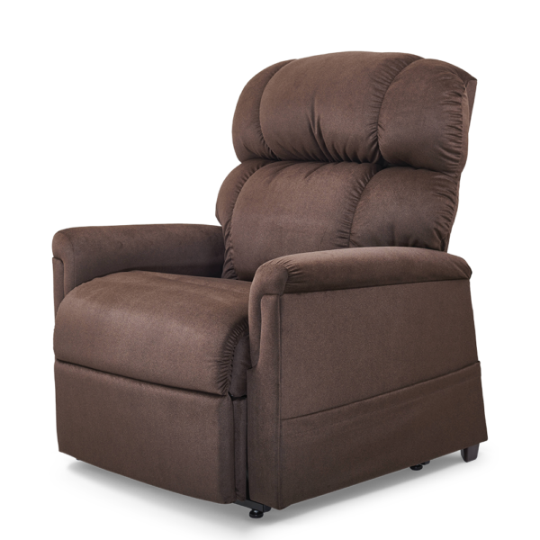 Comforter Series 3-Position Lift Chair with full reclining support and plush padding, shown in a soft fabric.