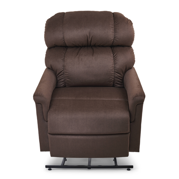 Comforter Series 3-Position Lift Chair with full reclining support and plush padding, shown in a soft fabric.