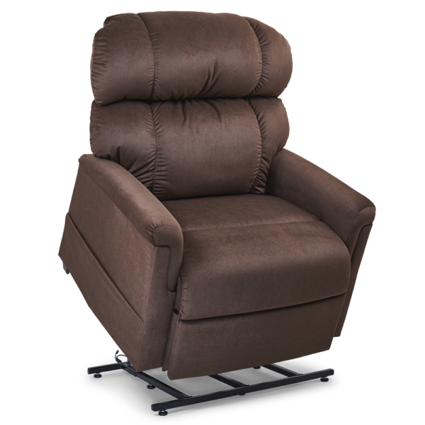 Comforter Series 3-Position Lift Chair with full reclining support and plush padding, shown in a soft fabric.