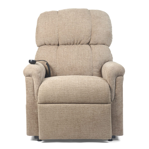 Comforter PR-535 Extra Wide lift chair with extra-wide seat, plush biscuit back, and MaxiComfort technology, designed for larger users seeking maximum comfort and support.