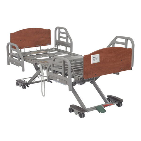 Prime Care Bed P903, fully electric, adjustable width, supports 600 lbs, with 10-function pendant and synchronized control system.