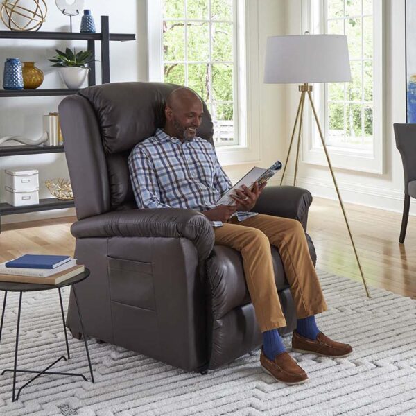 Relaxer PR-766 lift chair with MaxiComfort, offering plush upholstery and zero-gravity positioning.