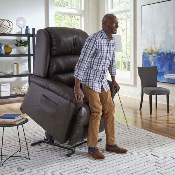 Relaxer PR-766 lift chair with MaxiComfort, offering plush upholstery and zero-gravity positioning.