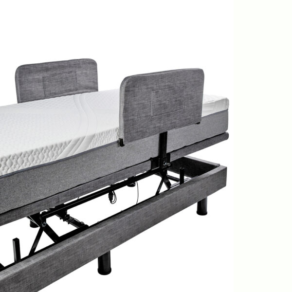Golden Passport Hi-Low Adjustable Bed with customizable height and mattress options, shown with head and foot sections raised.