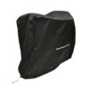 WeatherGuard Scooter Cover for mobility devices, featuring water-resistant material, reflective strip, and secure fit with elastic drawcord and grommets.