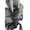 Crutch holder designed for scooters and powerchairs, fits seatbacks of various heights, includes reflective strip for visibility.