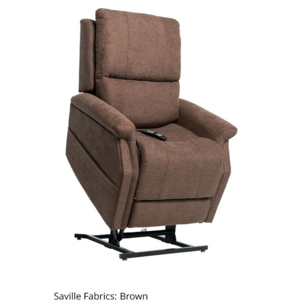 VivaLift! Metro 2 Power Lift Recliner in a sleek modern design with plush cushioning, showcasing its infinite recline position, adjustable headrest, and built-in USB charging port for added convenience.