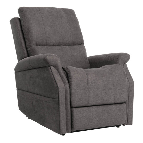VivaLift! Metro 2 Power Lift Recliner in a sleek modern design with plush cushioning, showcasing its infinite recline position, adjustable headrest, and built-in USB charging port for added convenience.