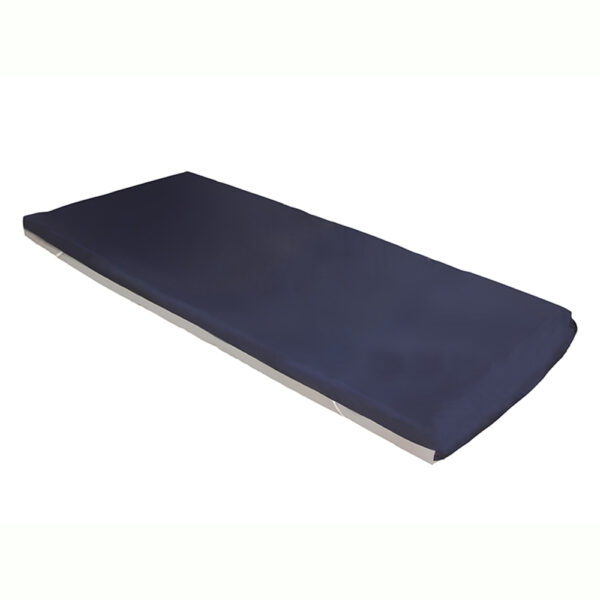 Protekt Gel Overlay with horizontal gel bladders, foam layers, and durable nylon top cover, designed for pressure redistribution and ulcer prevention.