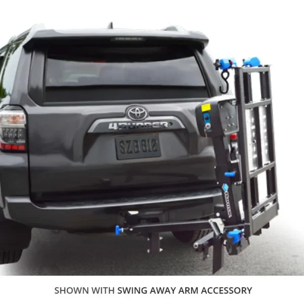 Harmar AL580-HDX Heavy-Duty Power Chair Lift, mounted on a truck hitch, with 450 lbs capacity for safe transport.