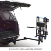 AL580HDX 3 Harmar AL580-HDX Heavy-Duty Power Chair Lift, mounted on a truck hitch, with 450 lbs capacity for safe transport.