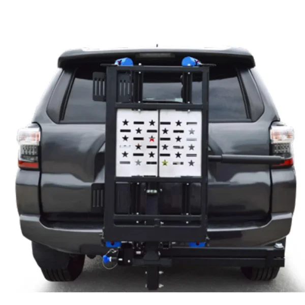 Harmar AL580-HDX Heavy-Duty Power Chair Lift, mounted on a truck hitch, with 450 lbs capacity for safe transport.