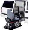 AL690 Harmar AL690 Side Door Hybrid Platform Lift loading a power chair into the side door of a minivan, leaving cargo and rear seating free.