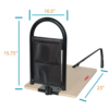 Bedcane 2041-secondary-5 Stander BedCane with cushioned handle and organizer pouch, securely installed on a bed for safe transfers.