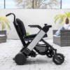 Cane Holder for Model F 4 Cane Holder Kit securely attached to WHILL Model F, providing convenient cane storage for easy access.